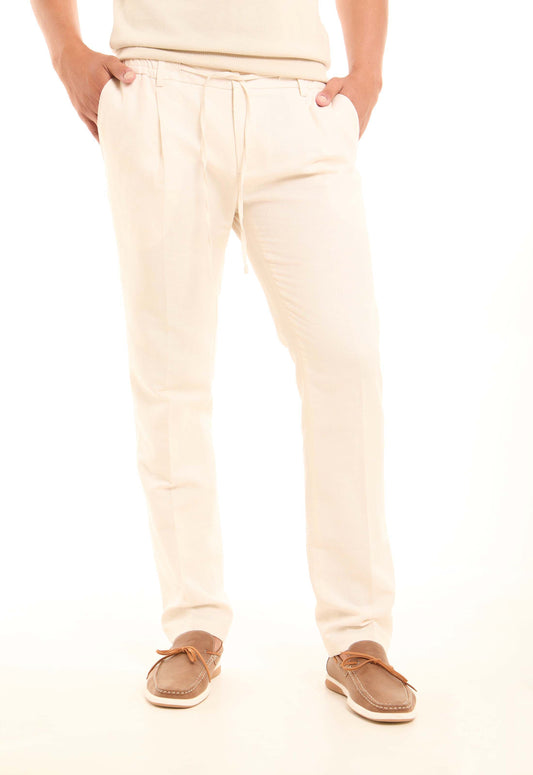 Linen-Cotton Straight Pants