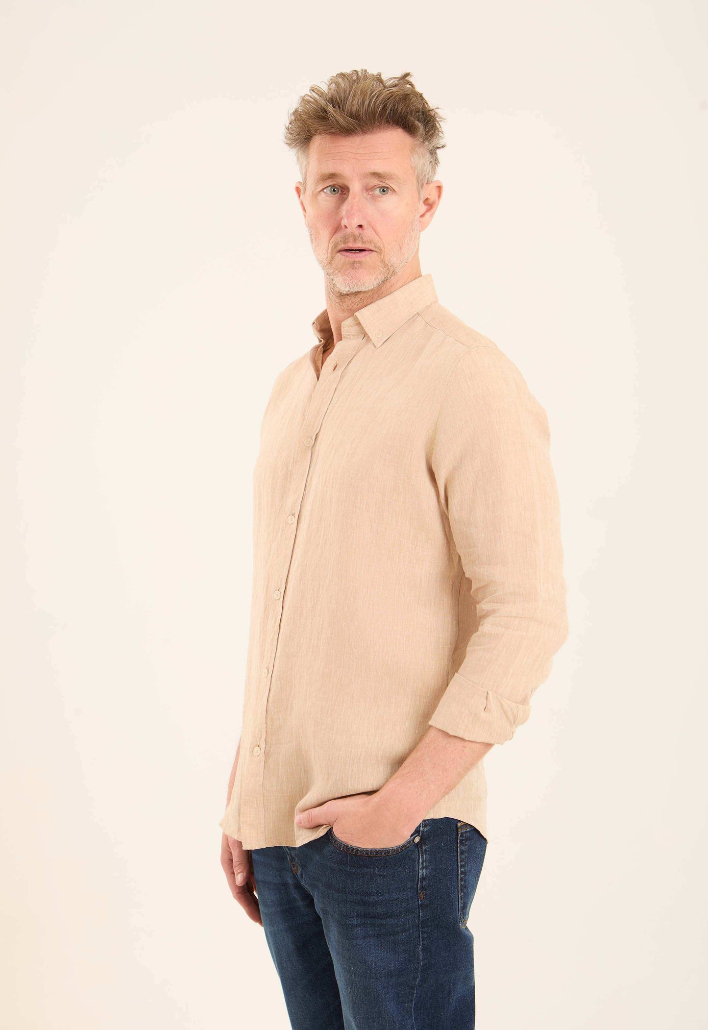 Textured Lightweight Summer Linen Shirt