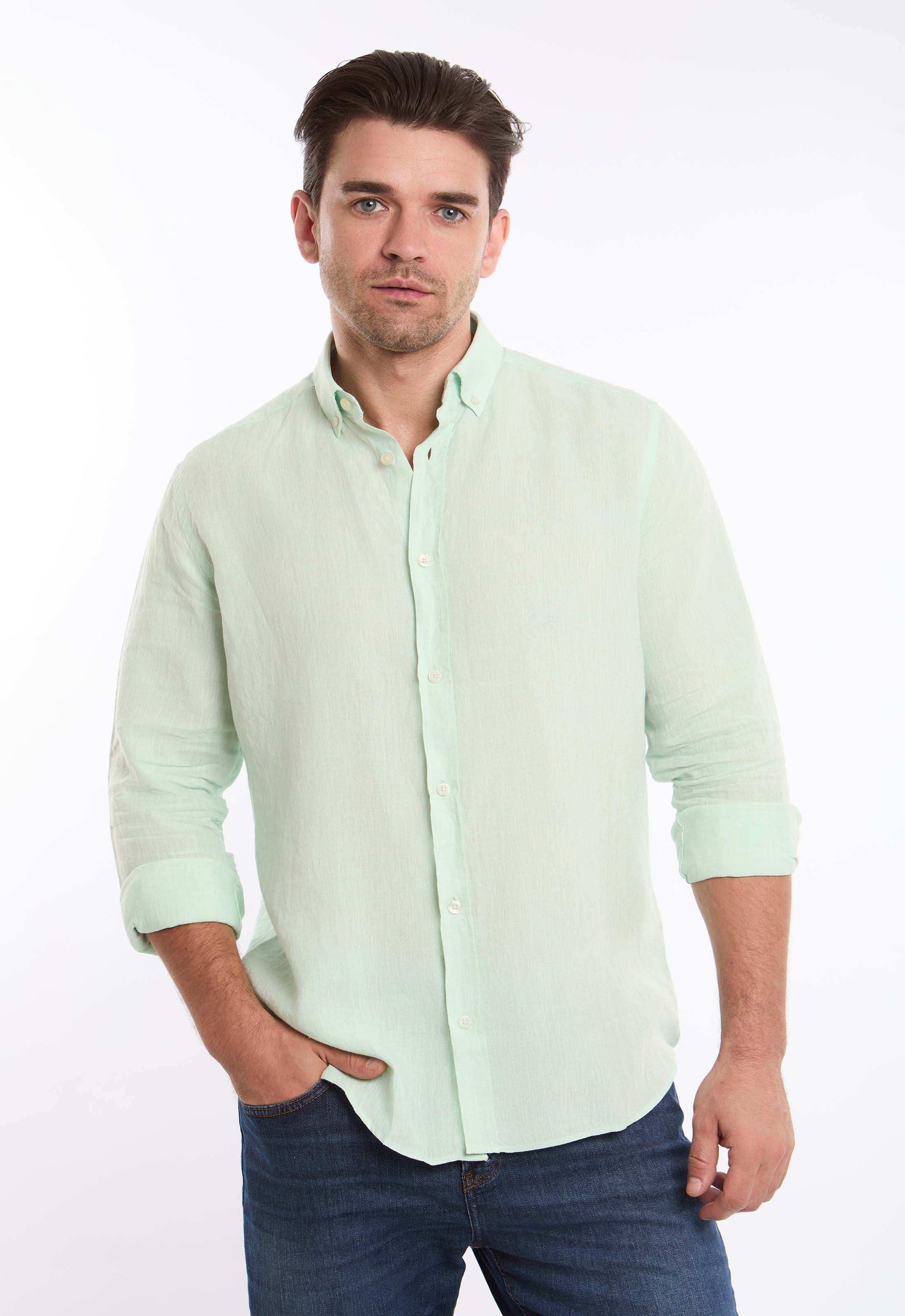 Textured Lightweight Summer Linen Shirt