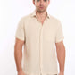 Textured Linen Short Sleeves Shirt with Pocket