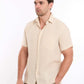 Textured Linen Short Sleeves Shirt with Pocket