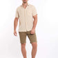 Textured Linen Short Sleeves Shirt with Pocket