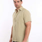 Textured Linen Short Sleeves Shirt with Pocket