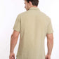 Textured Linen Short Sleeves Shirt with Pocket
