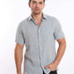 Textured Linen Short Sleeves Shirt with Pocket