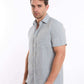 Textured Linen Short Sleeves Shirt with Pocket