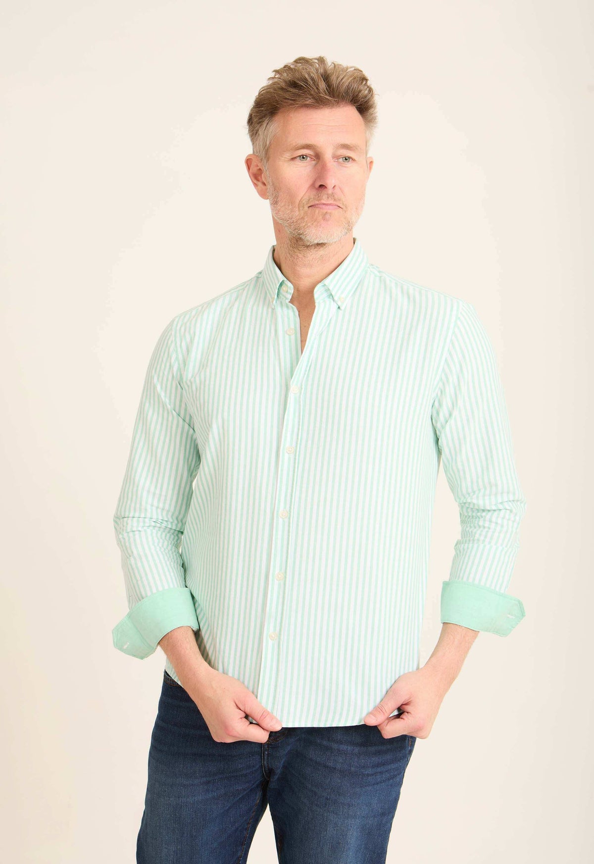 Dual-Tone Striped Casual Shirt