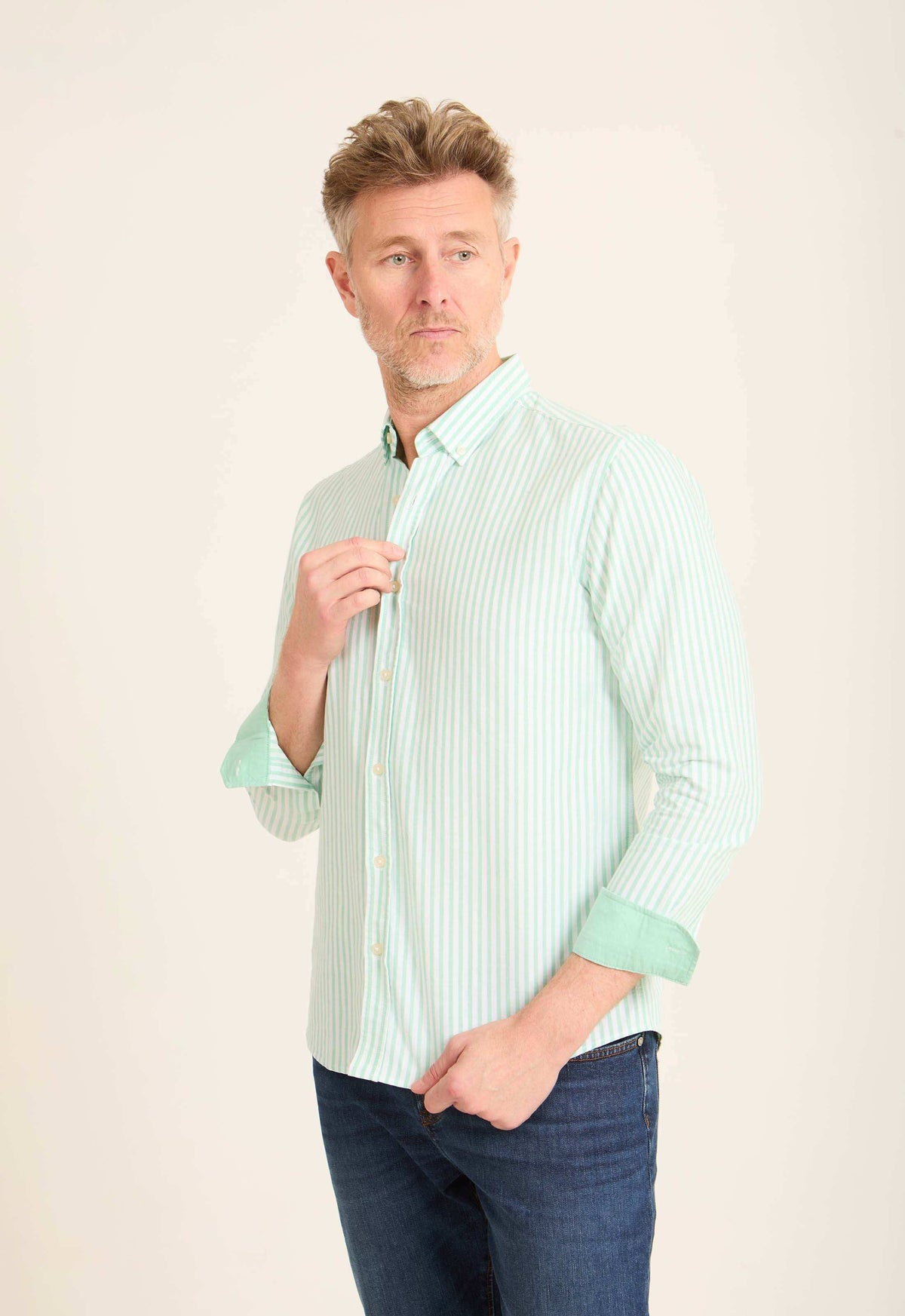 Dual-Tone Striped Casual Shirt