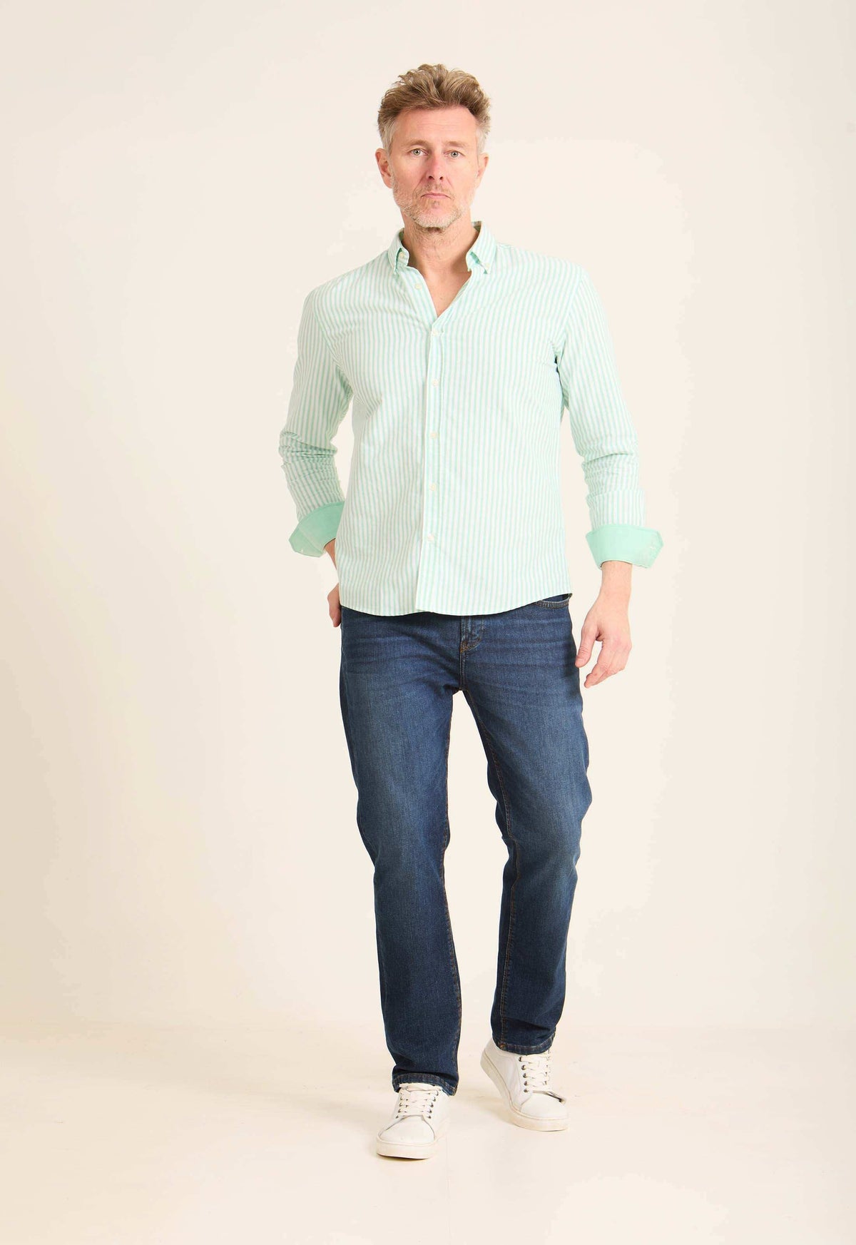 Dual-Tone Striped Casual Shirt