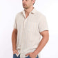 Short Sleeves Striped Shirt with Front Pocket