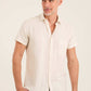 Short Sleeves Buttoned Striped Shirt