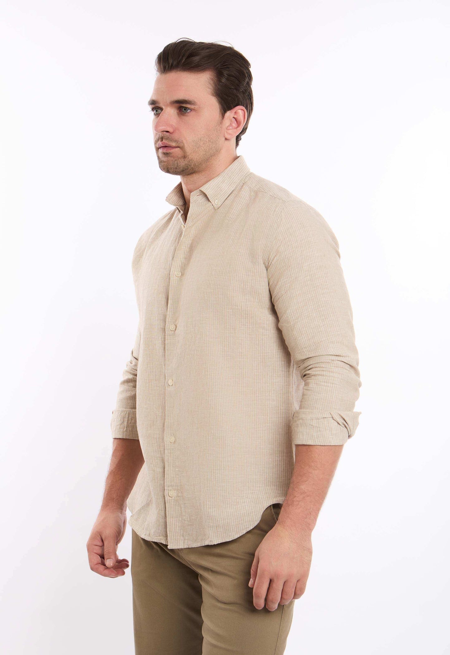 Pencil Stripes Casual Linen Shirt