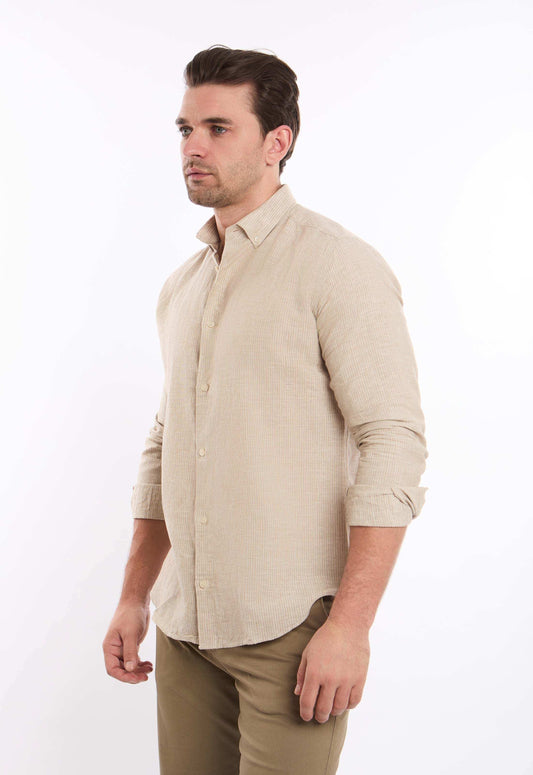 Pencil Stripes Casual Linen Shirt