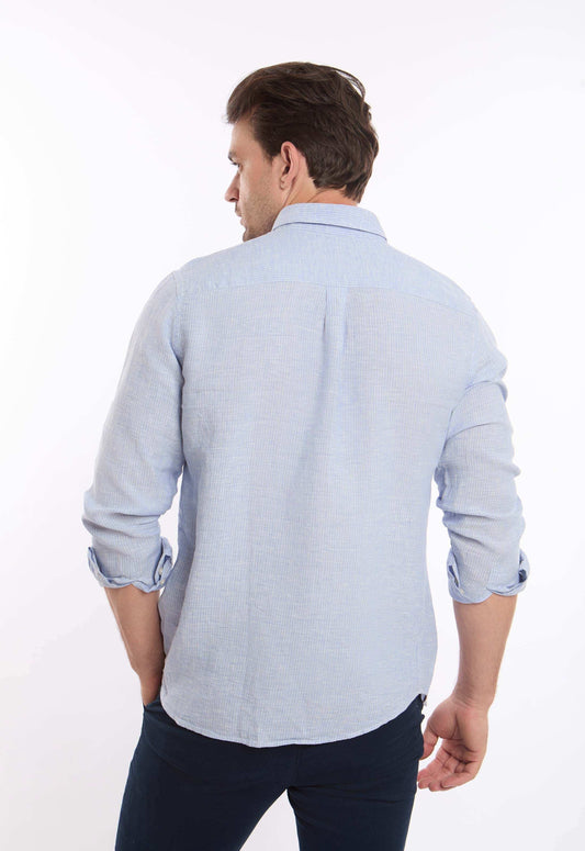 Pencil Stripes Casual Linen Shirt