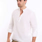 Half Buttons Mandarin Collar Cotton Shirt
