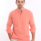 Half Buttons Mandarin Collar Cotton Shirt