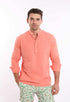Half Buttons Mandarin Collar Cotton Shirt