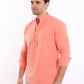 Half Buttons Mandarin Collar Cotton Shirt