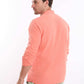 Half Buttons Mandarin Collar Cotton Shirt