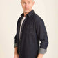 Dark Linen Shirt with Front Pockets