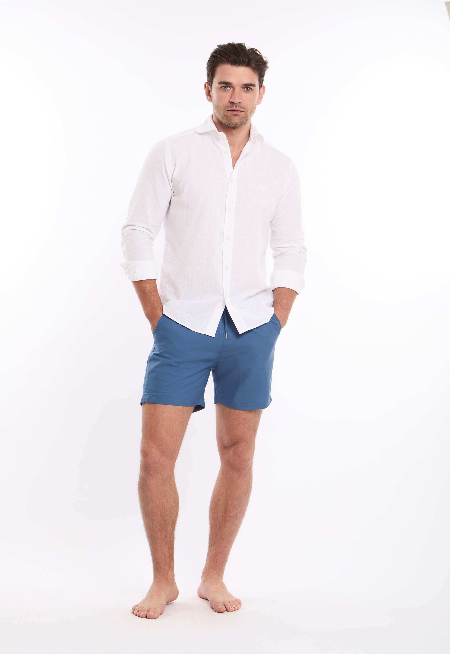 Elastic Waist with Drawstring Swim Shorts