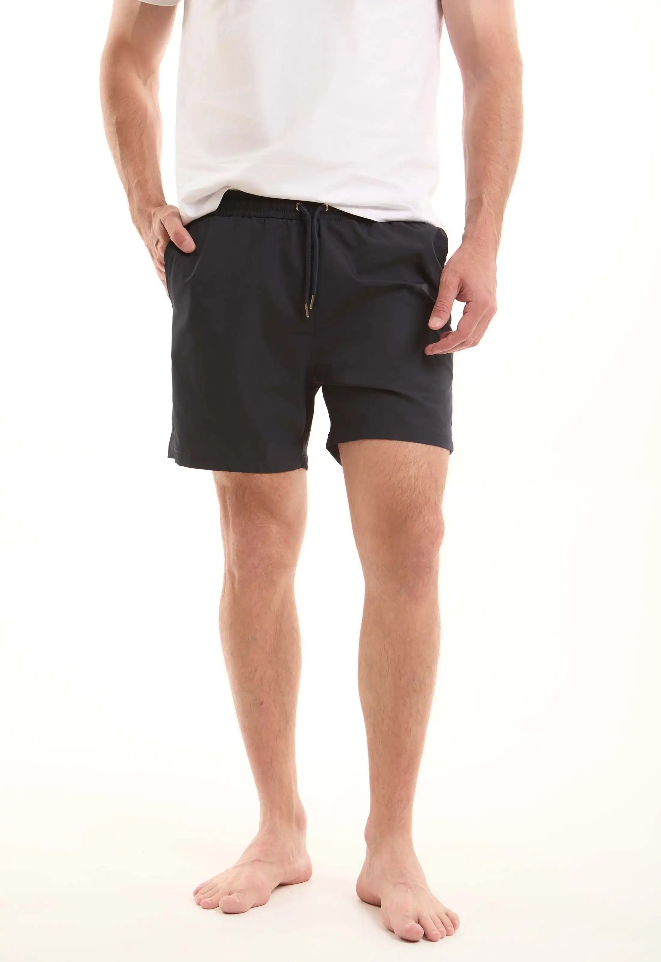 Elastic Waist with Drawstring Swim Shorts