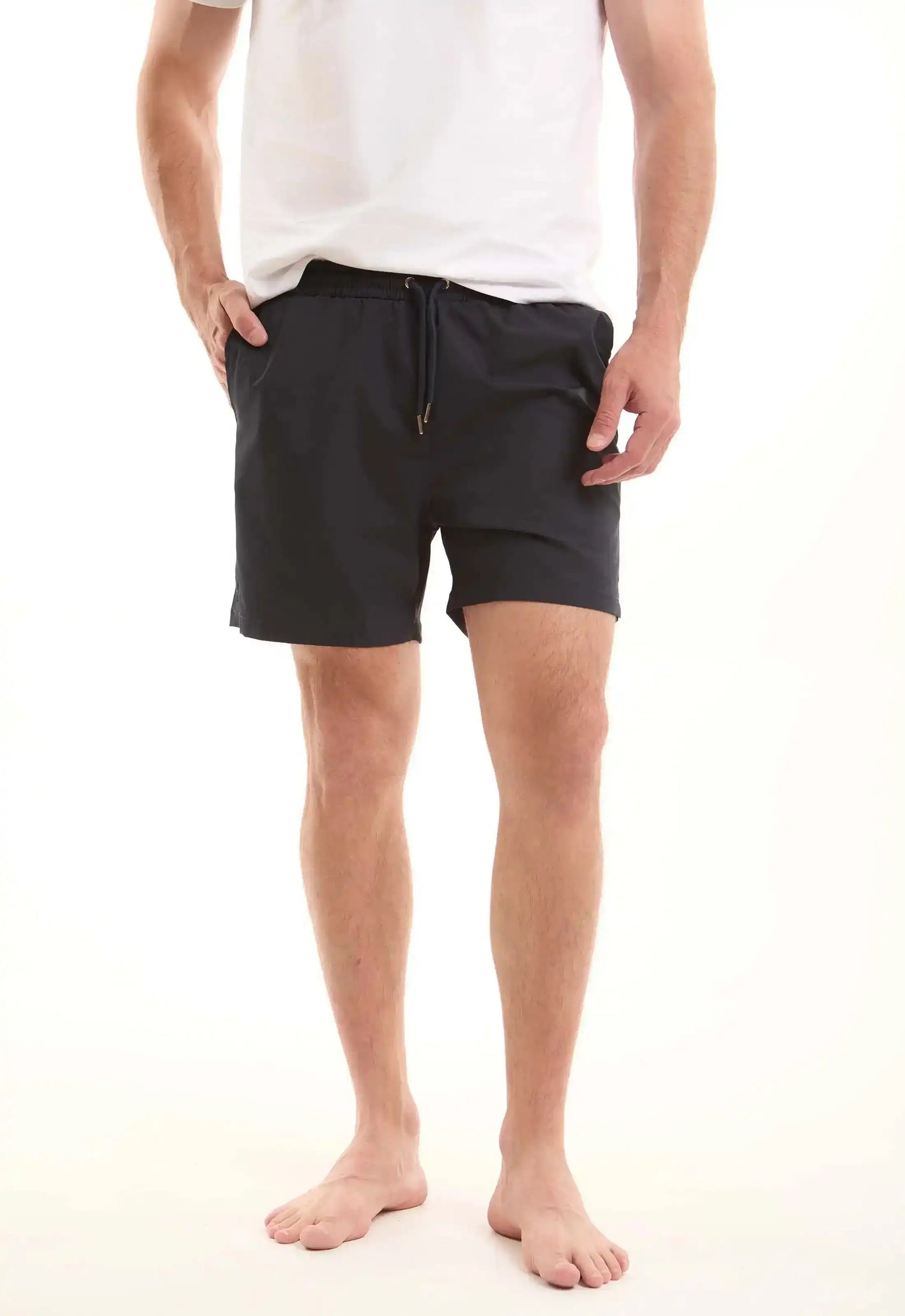 Elastic Waist with Drawstring Swim Shorts