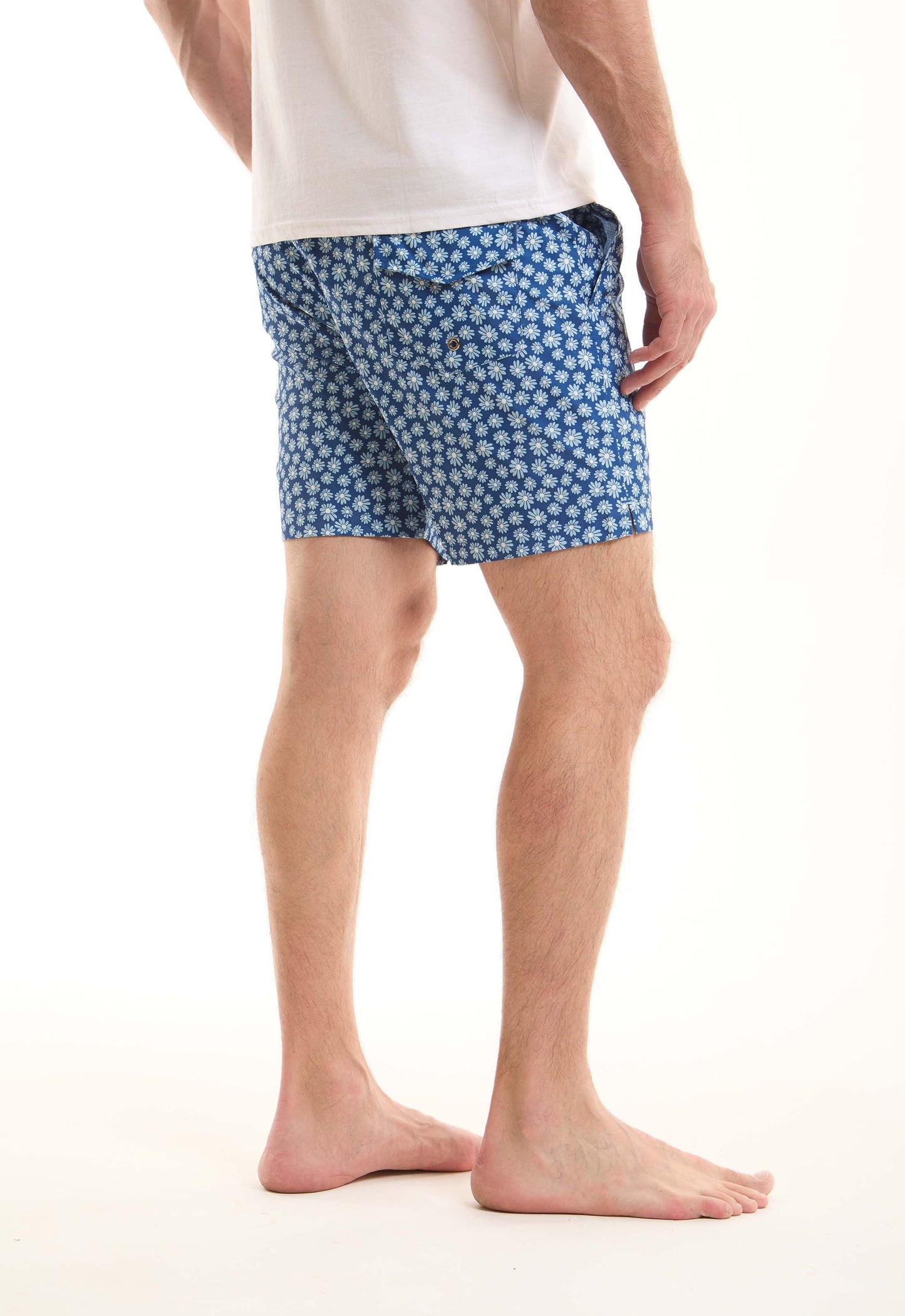 Floral Slip On Cotton Swim Shorts