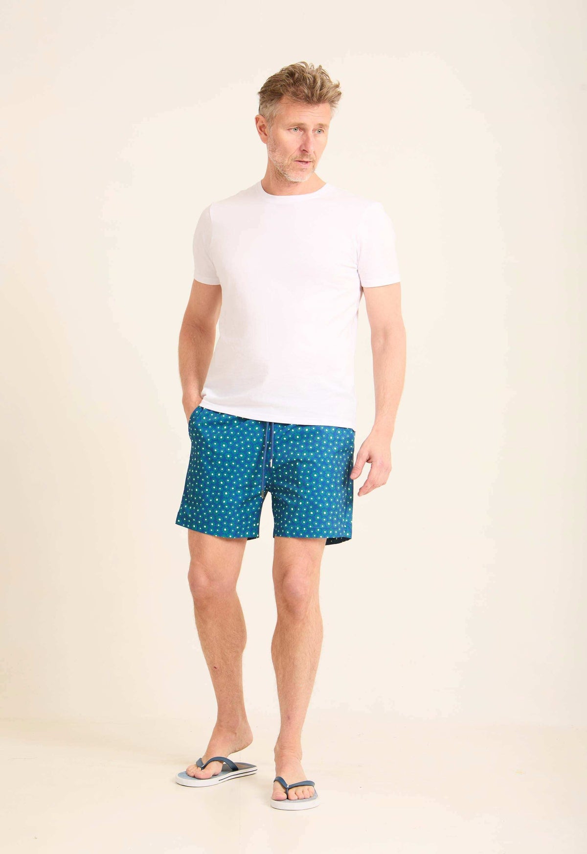 Floral Swim Shorts with Side Pockets