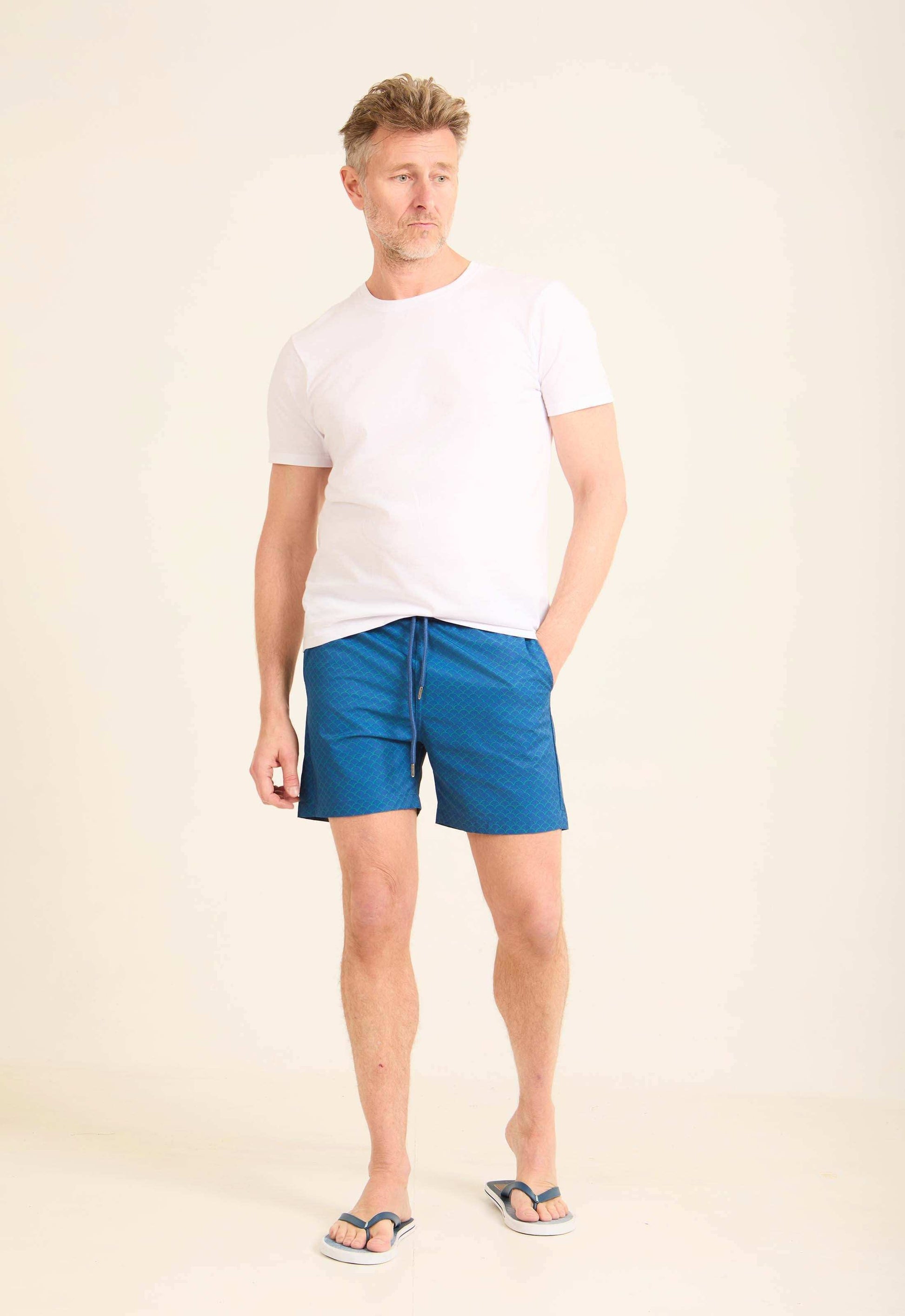 Patterned Regular Fit Swim Shorts