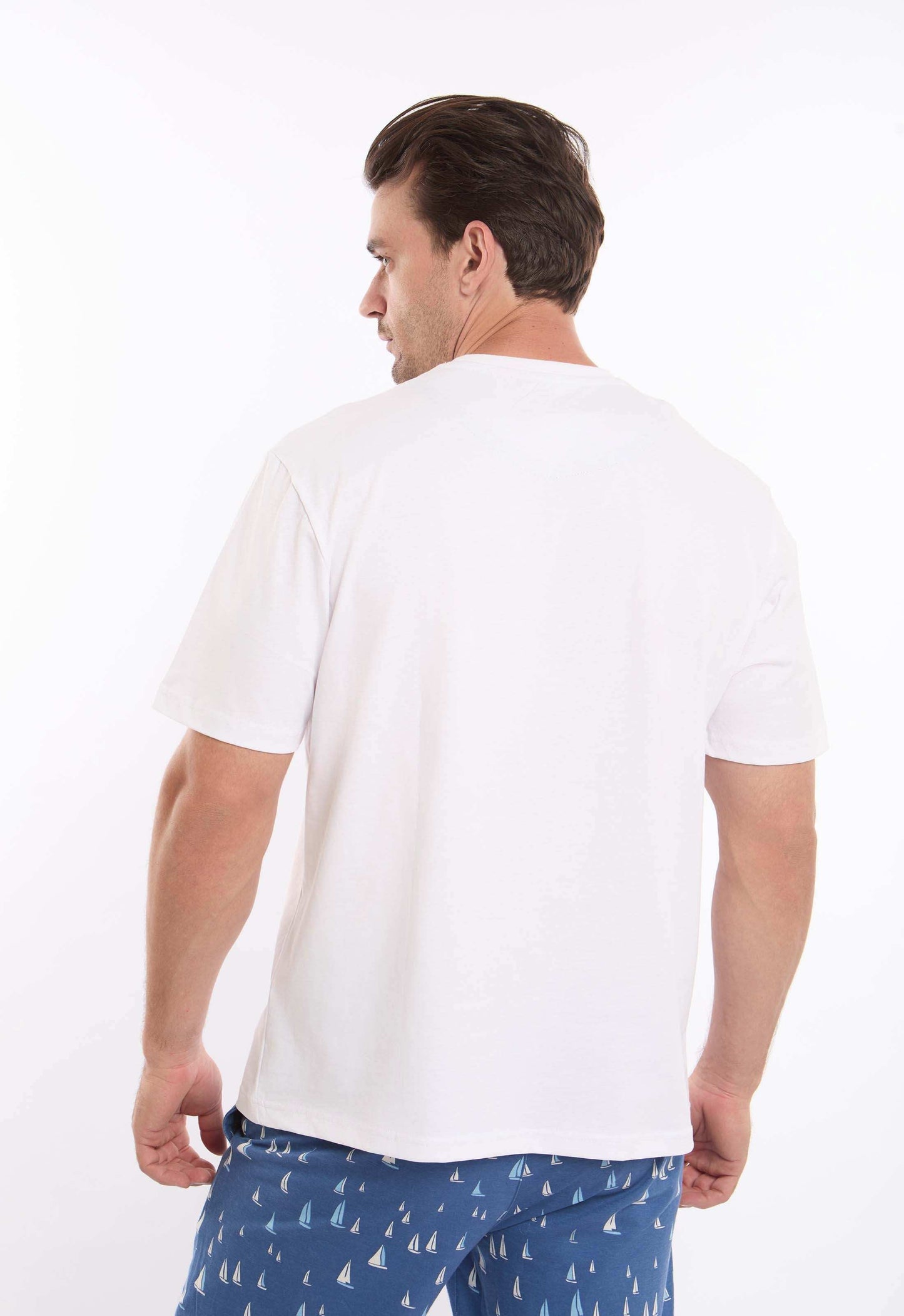 Printed Tee & Patterned Pants Pajama Set