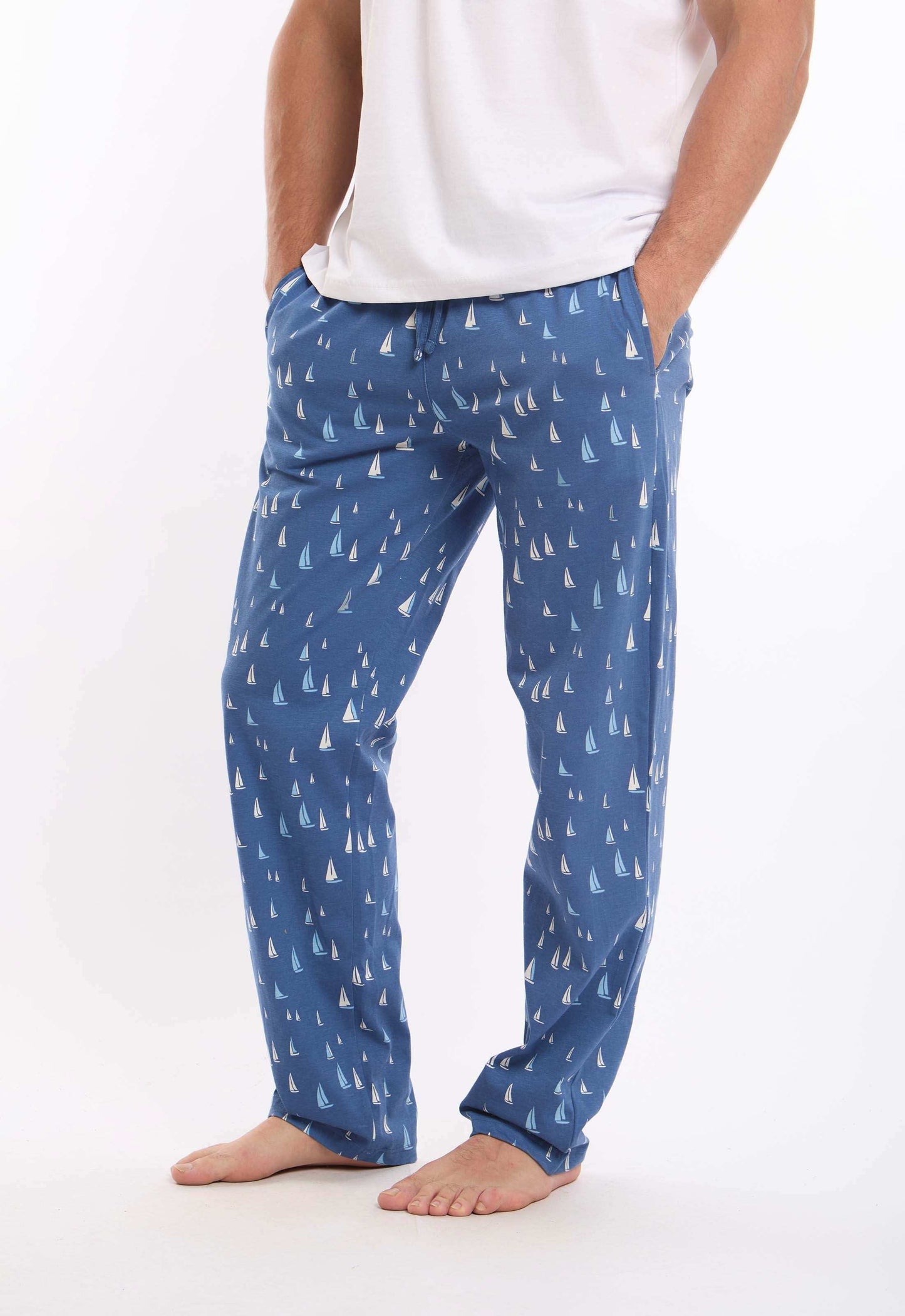 Printed Tee & Patterned Pants Pajama Set
