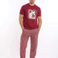 Short Sleeves Tee & Patterned Pants Pajama Set