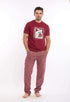 Short Sleeves Tee & Patterned Pants Pajama Set