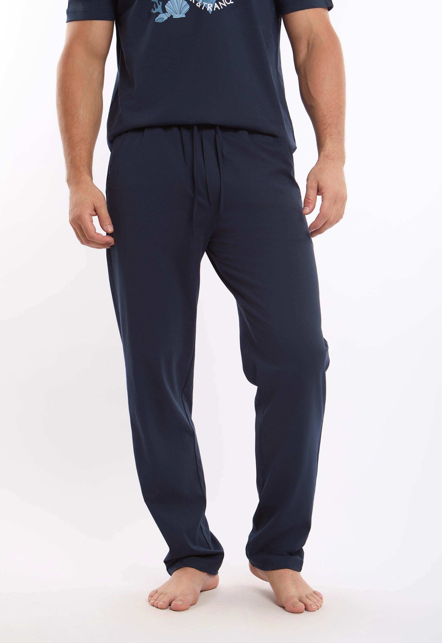 Printed Tee & Solid Pants Cotton Pajama Set