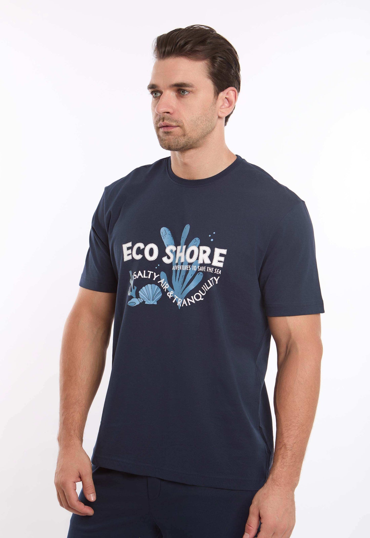 Printed Tee & Solid Pants Cotton Pajama Set