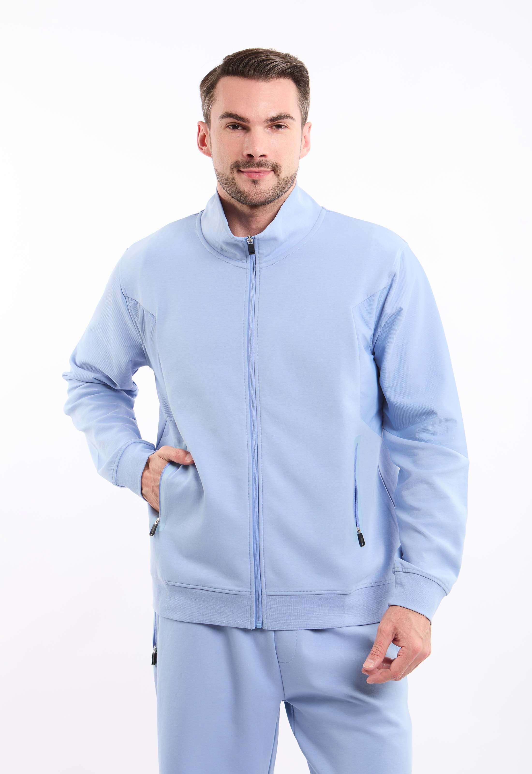 Men Sweat Jacket Blue