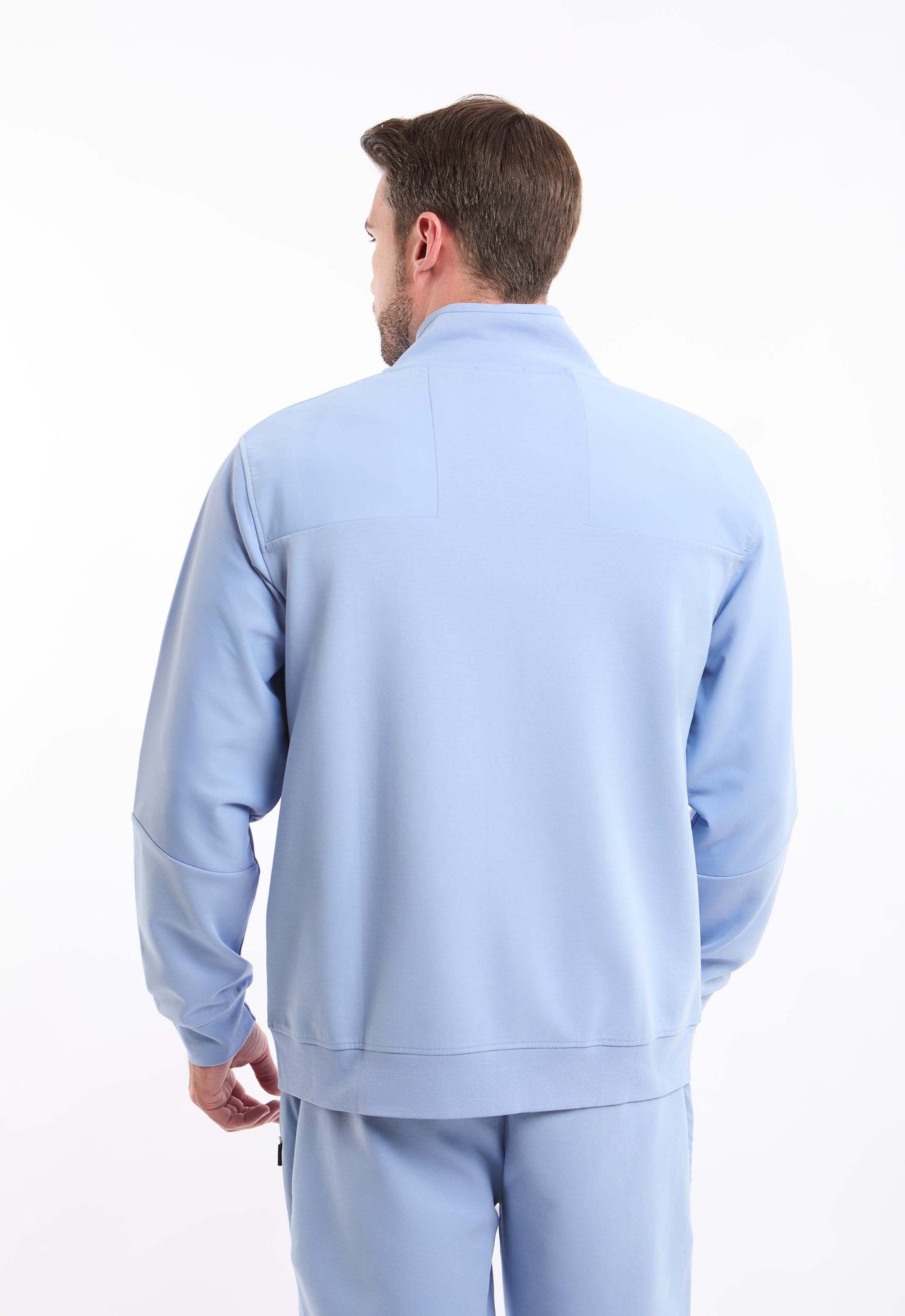 Stand Collar Zipped Solid Jacket