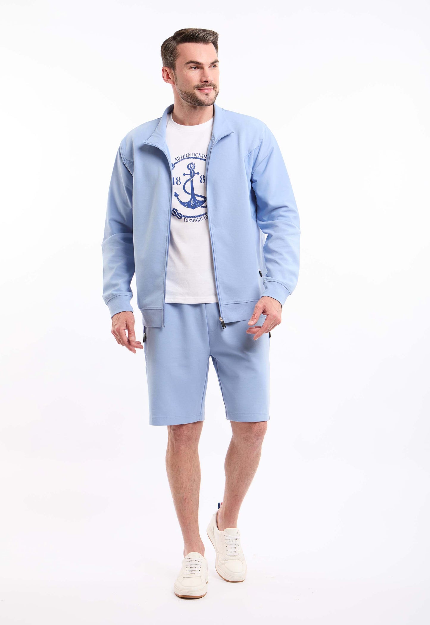 Stand Collar Zipped Solid Jacket