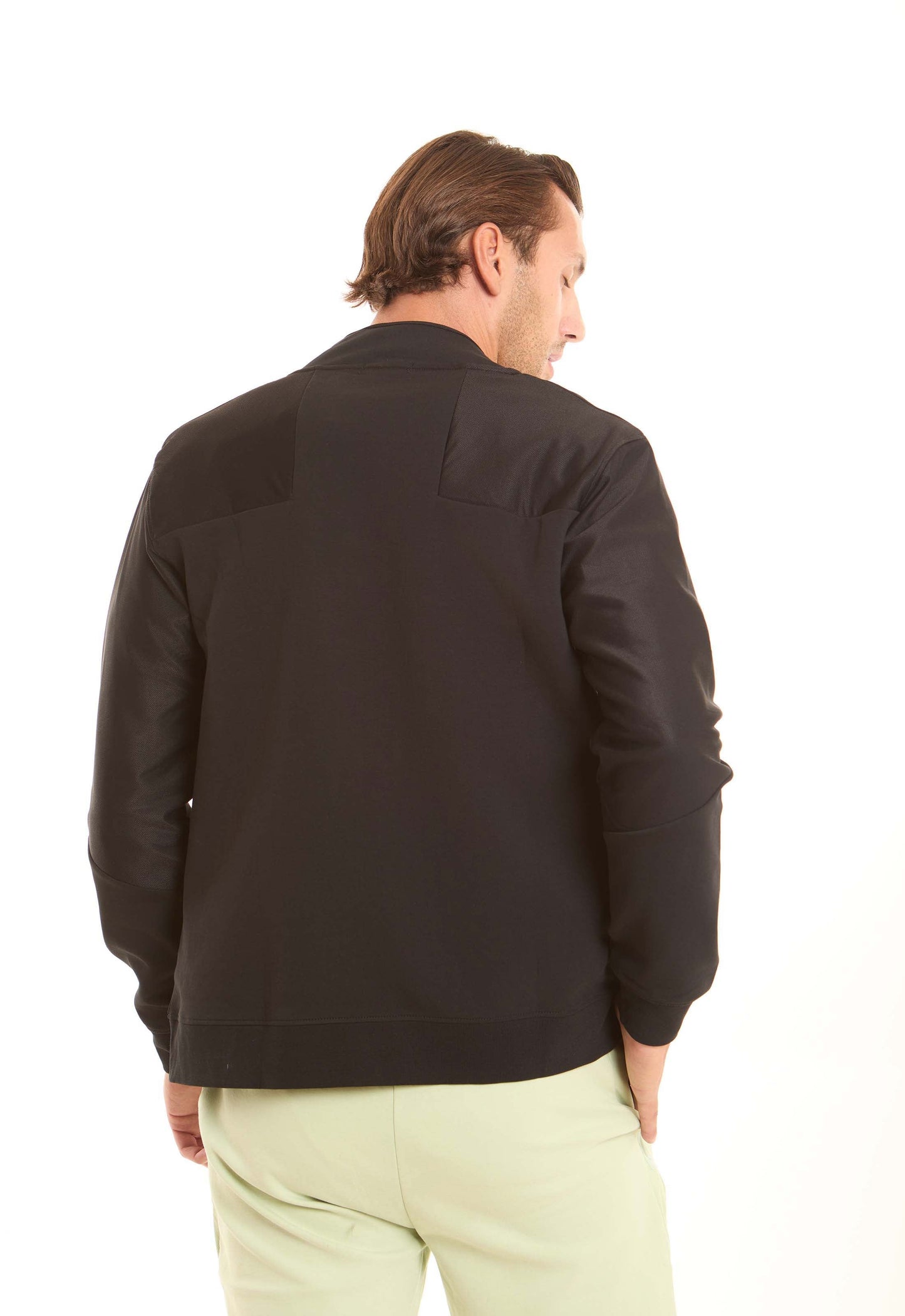 Stand Collar Zipped Solid Jacket