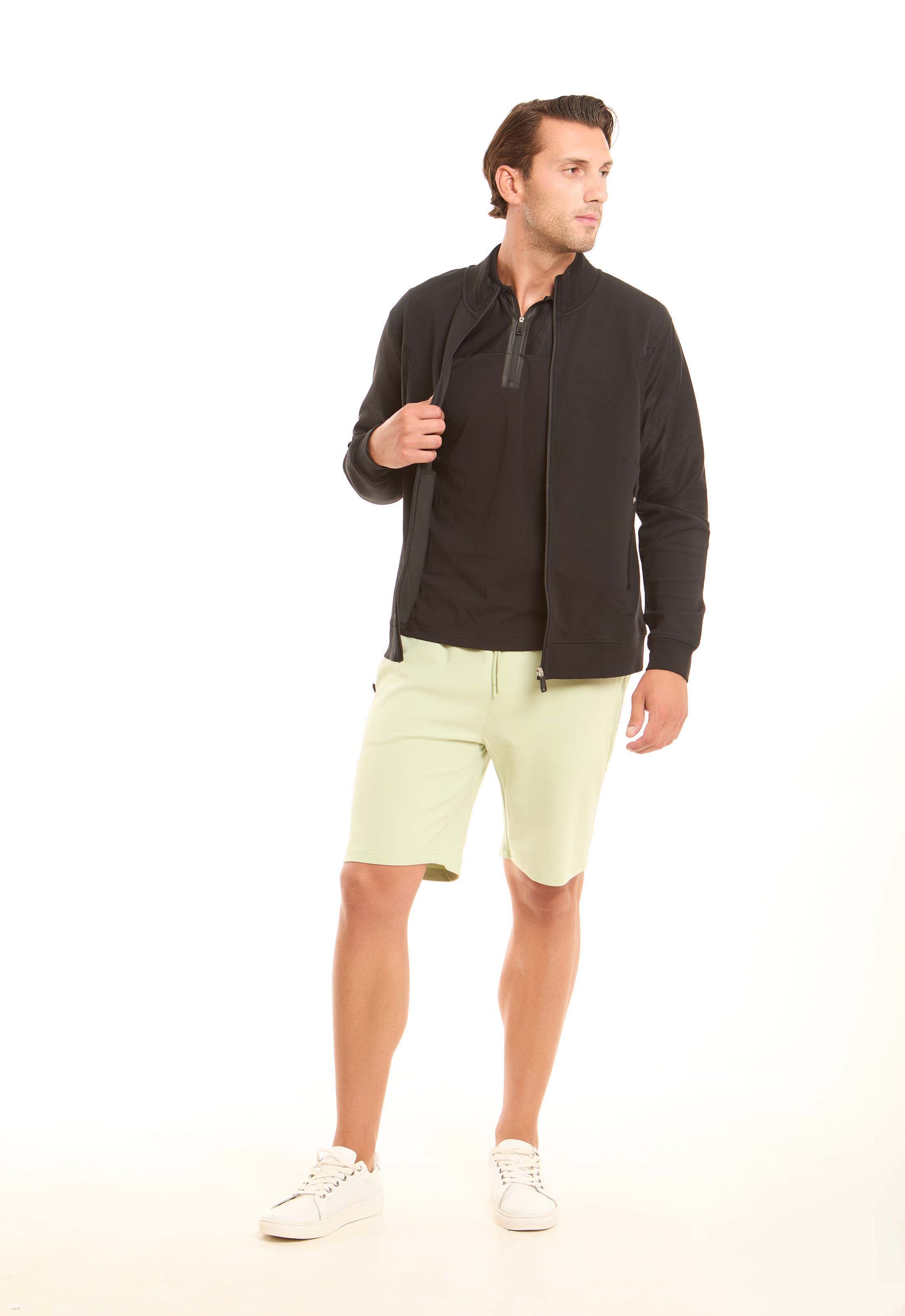 Stand Collar Zipped Solid Jacket