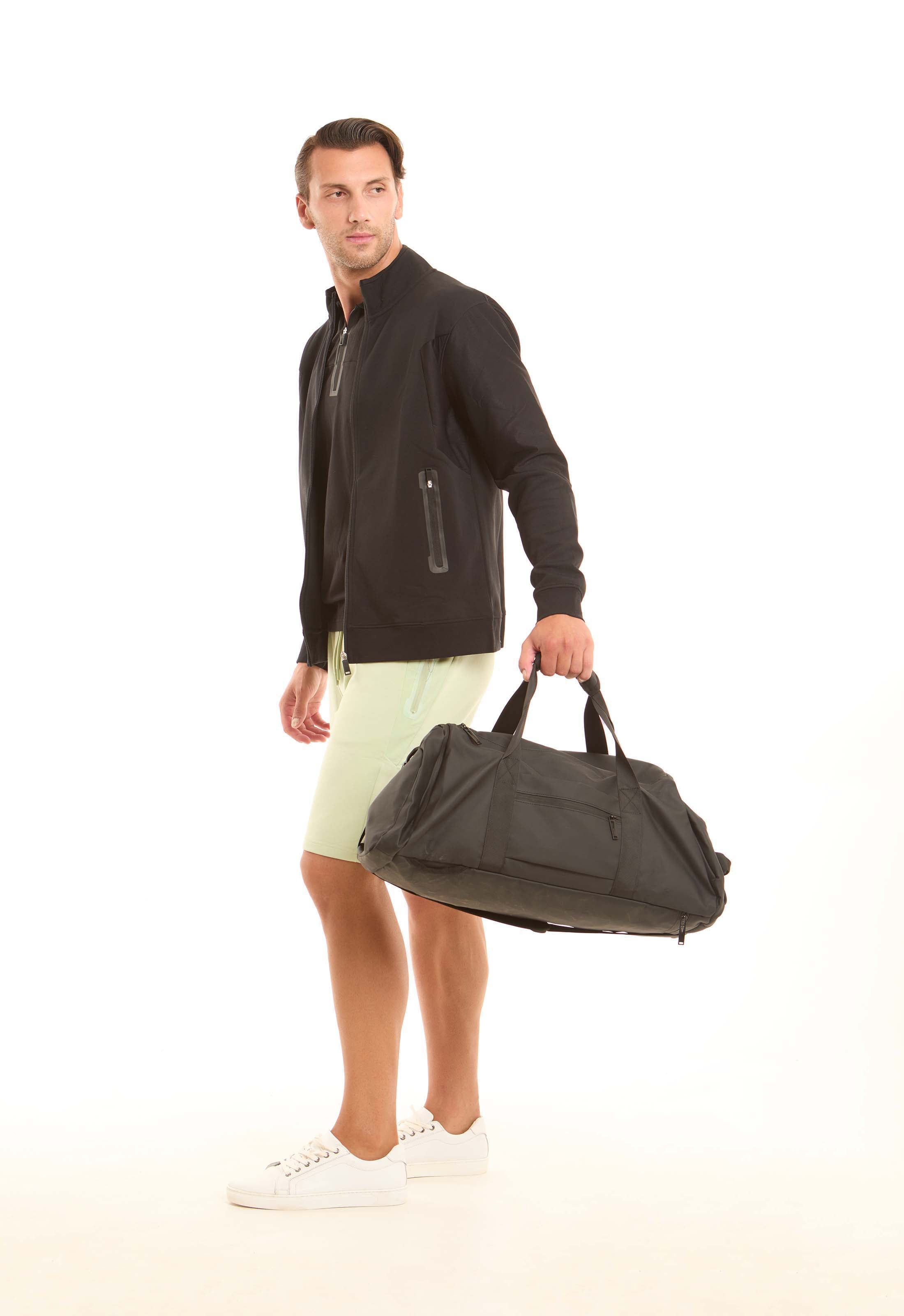 Stand Collar Zipped Solid Jacket