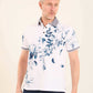 Floral Pattern Polo Shirt with Classic Collar