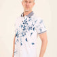 Floral Pattern Polo Shirt with Classic Collar