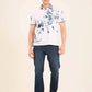 Floral Pattern Polo Shirt with Classic Collar