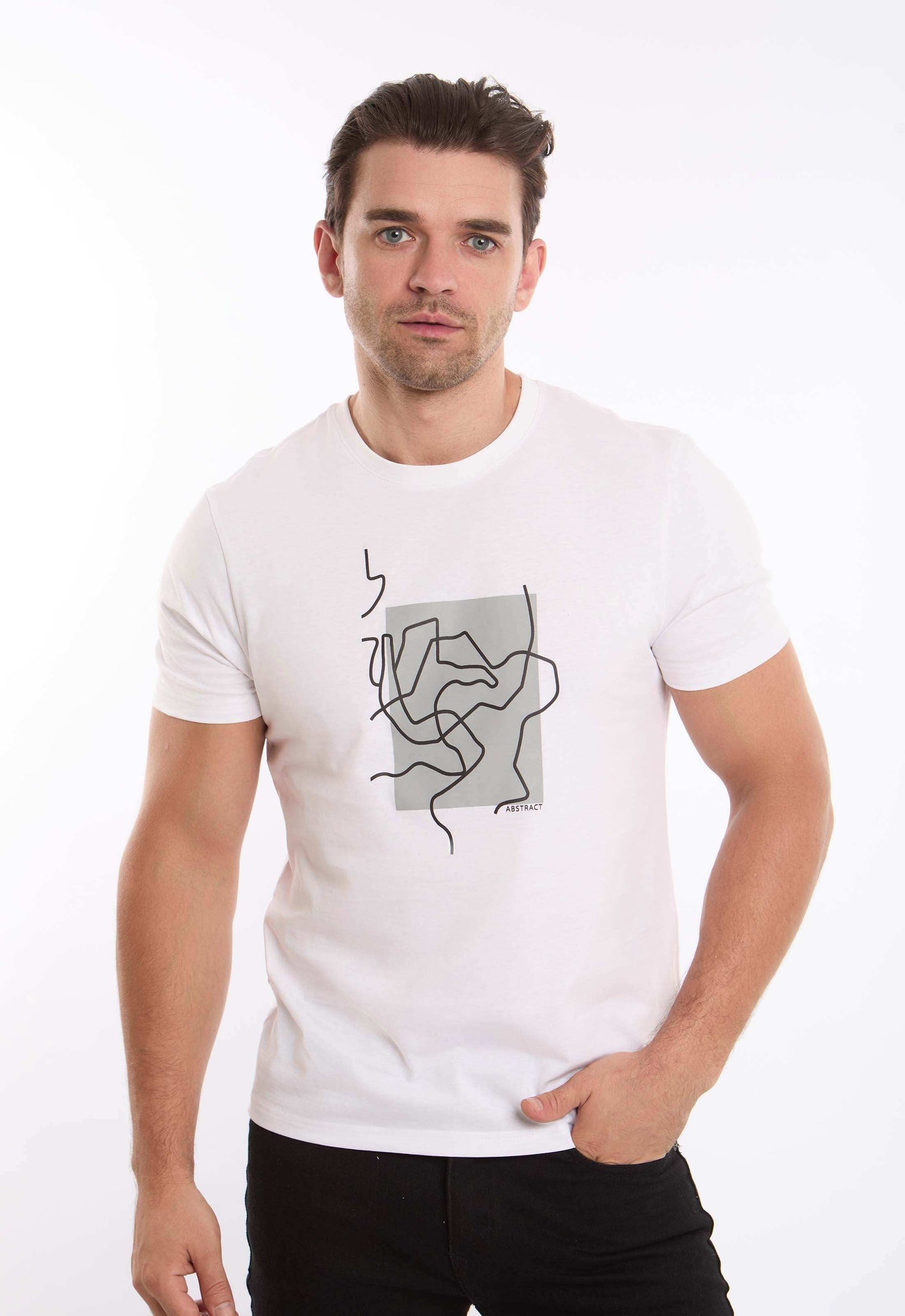 Crew Neck Tee with Front Graphic Print