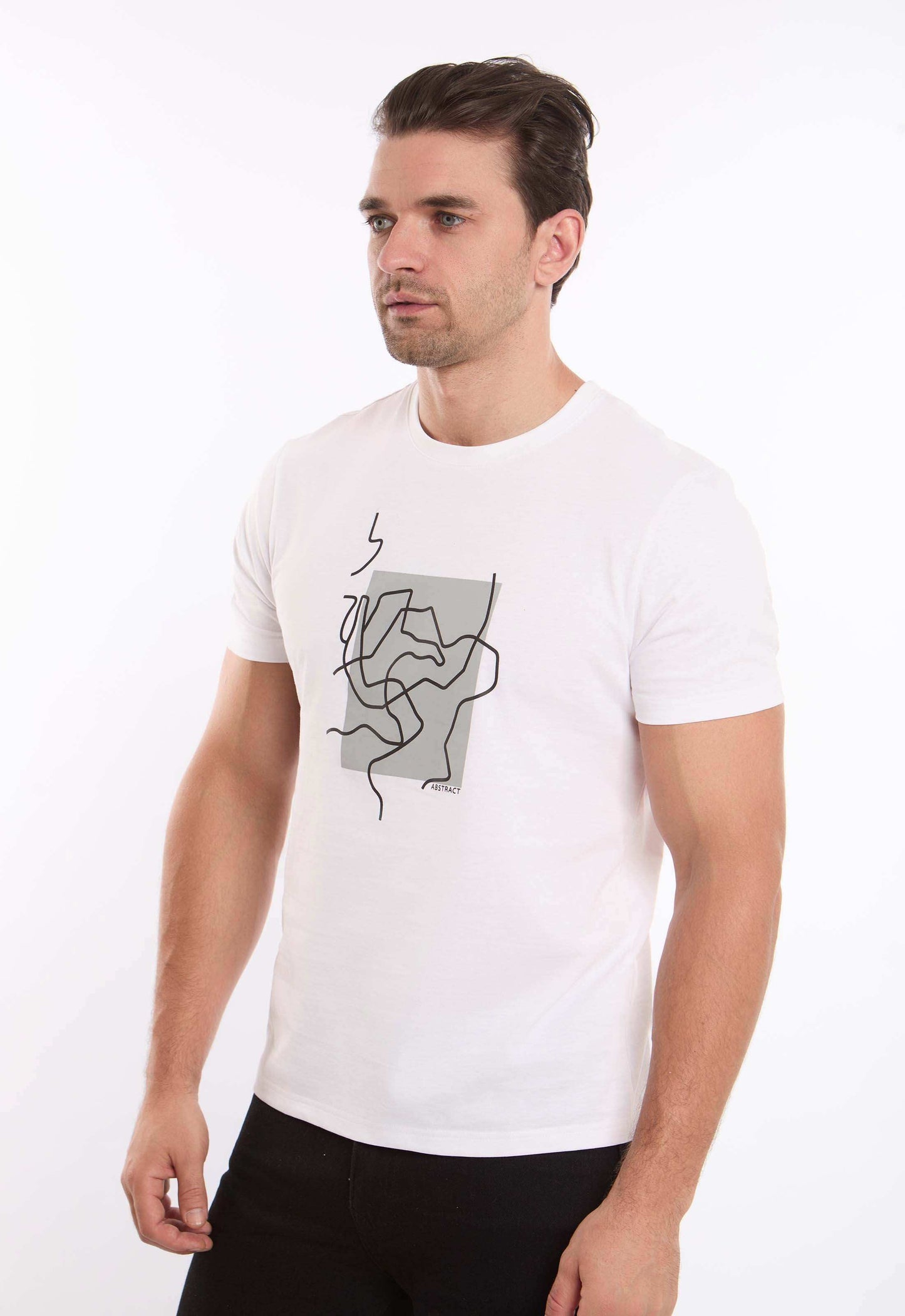 Crew Neck Tee with Front Graphic Print