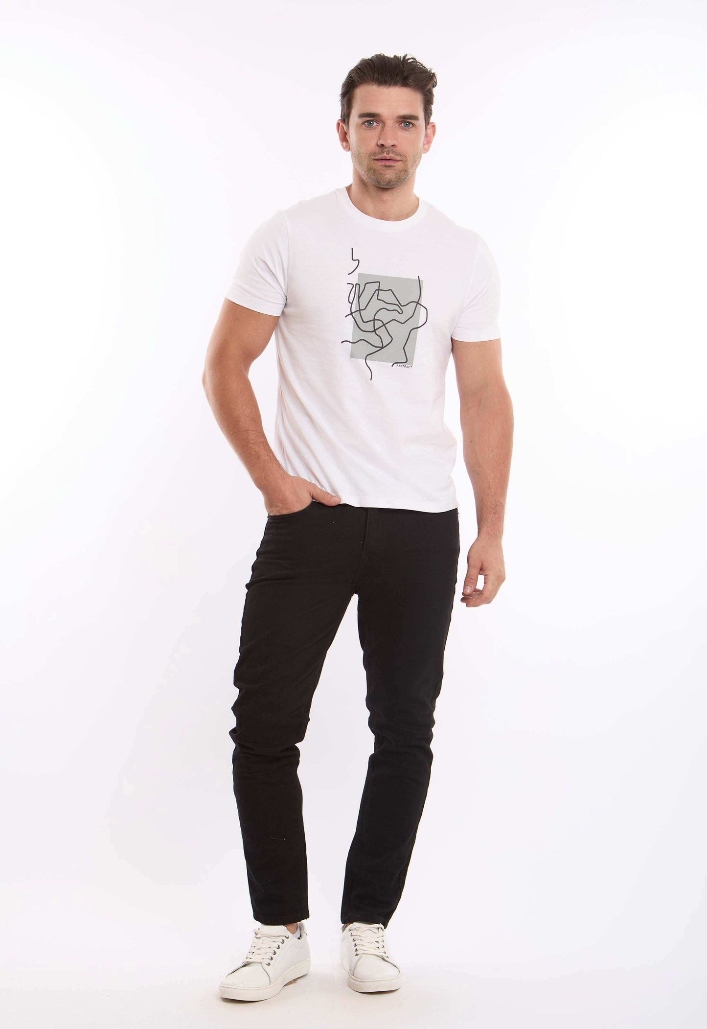 Crew Neck Tee with Front Graphic Print