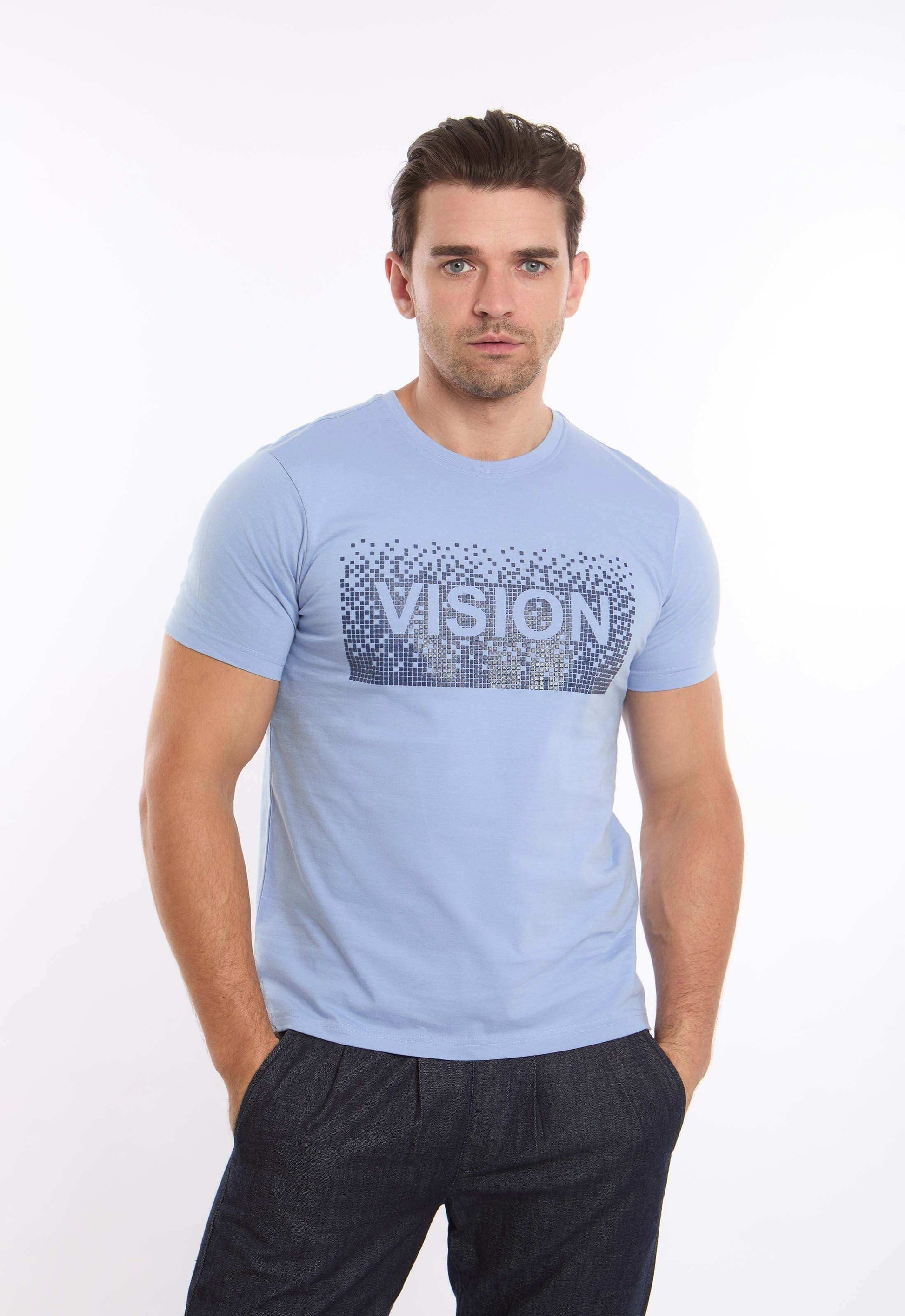 Crew Neck Printed "Vision" Slip On Tee