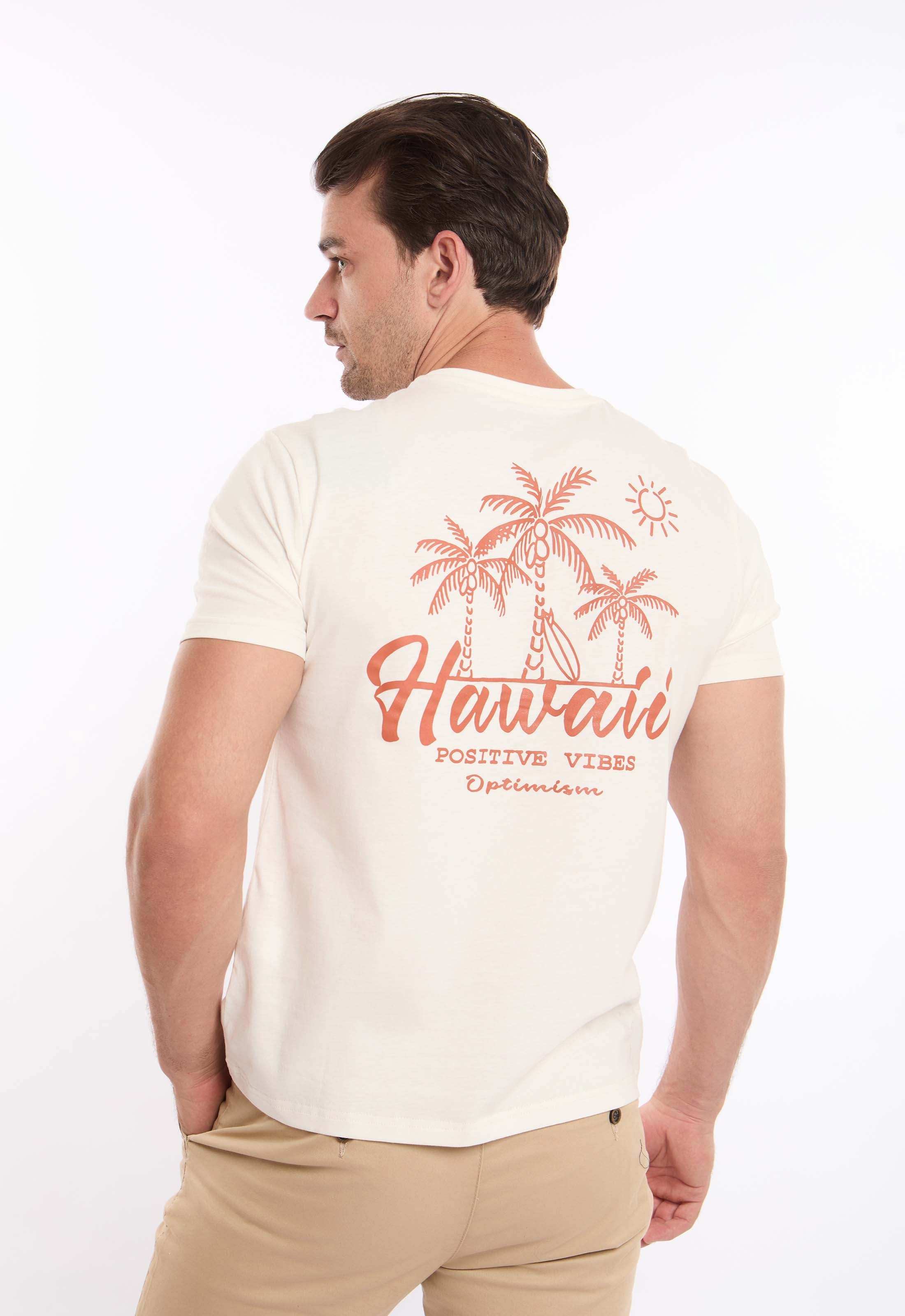 Round Neck Printed "Hawaii" Regular Fit Tee